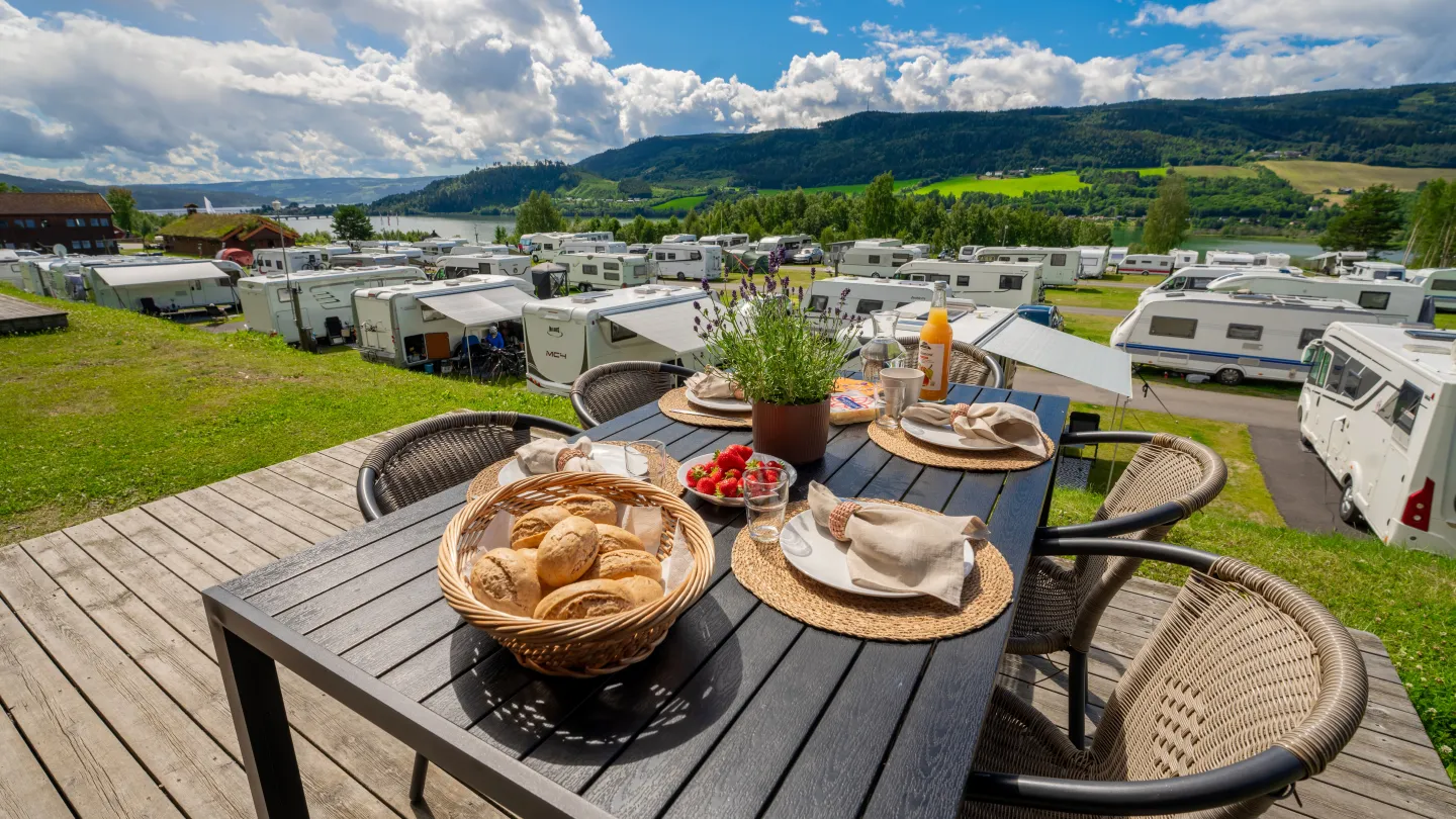 Utsikt fra hytte på Lillehammer Turistsenter